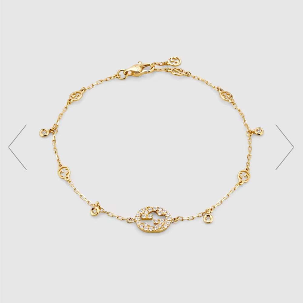 100% authentic Gucci interlocking diamond bracelet, adjustable length